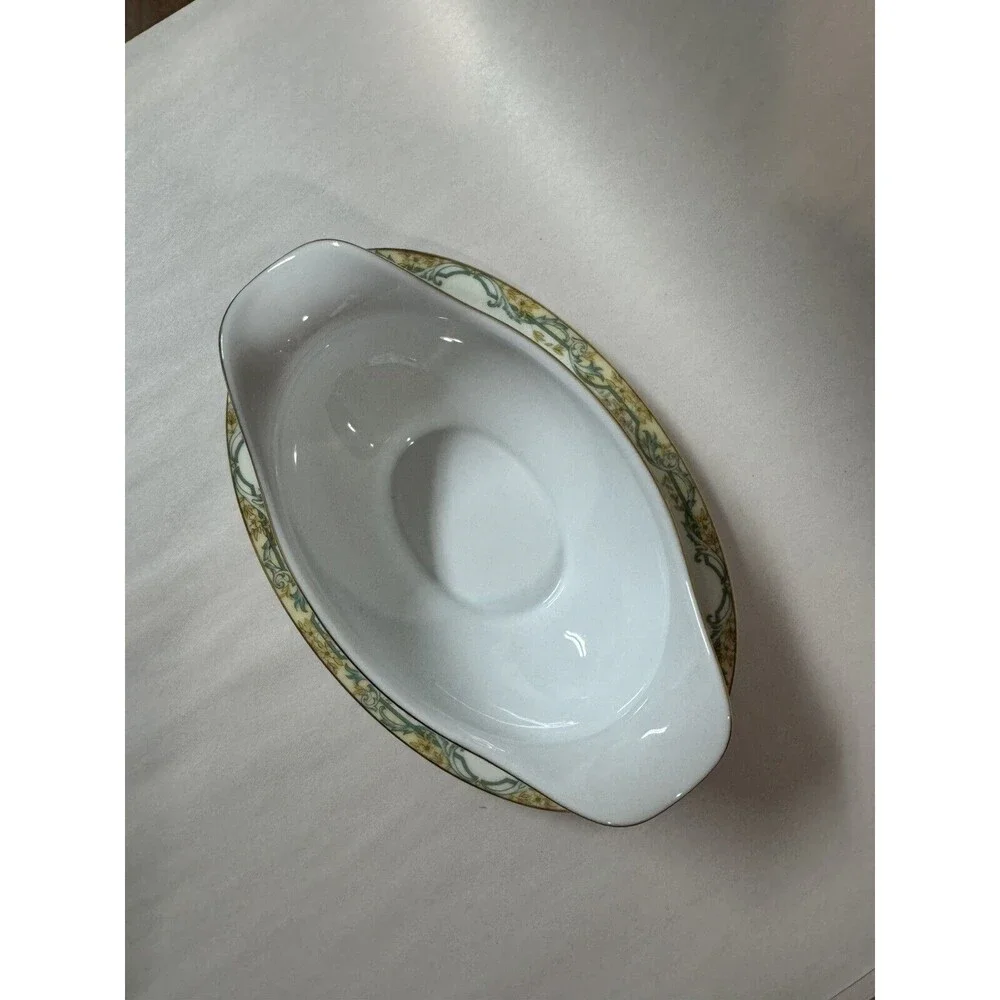 Noritake Arvana Japan Gravy Boat Attached Under Plate‎ 89483